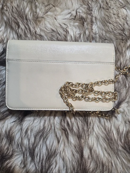 henri bendel Cream Leather Turn-Lock Clutch/shoulderbag - Picture 8 of 9